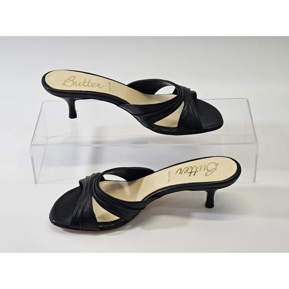 Butter Aversa Leather Kitten Heels Sandals Shoes Pumpkin 1525 Women's‎ 7.5 NEW - Picture 5 of 11